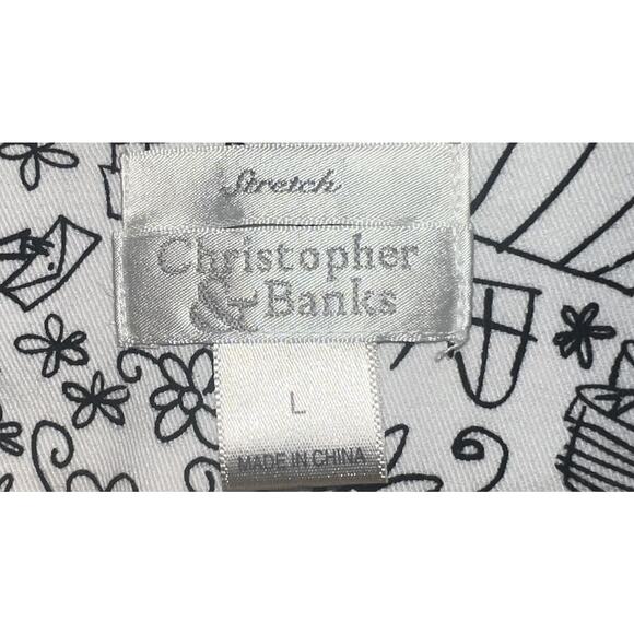 CJ Banks White Denim Jacket With Black Funny Pages Print Size Large Teachers - Picture 7 of 8